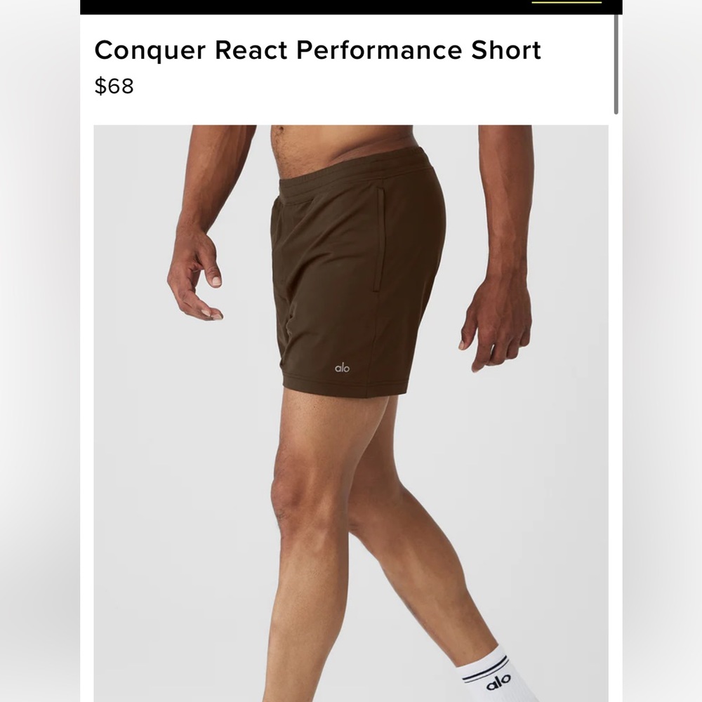 alo yoga men Conquer React Performance Short size large brand new with tag